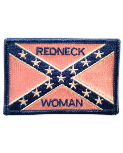 Redneck Woman pink Confederate Battle Flag embroidered patch